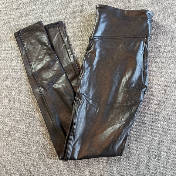 Spanx | Faux Leather Leggings, Size Medium Petite - Picture 2 of 8